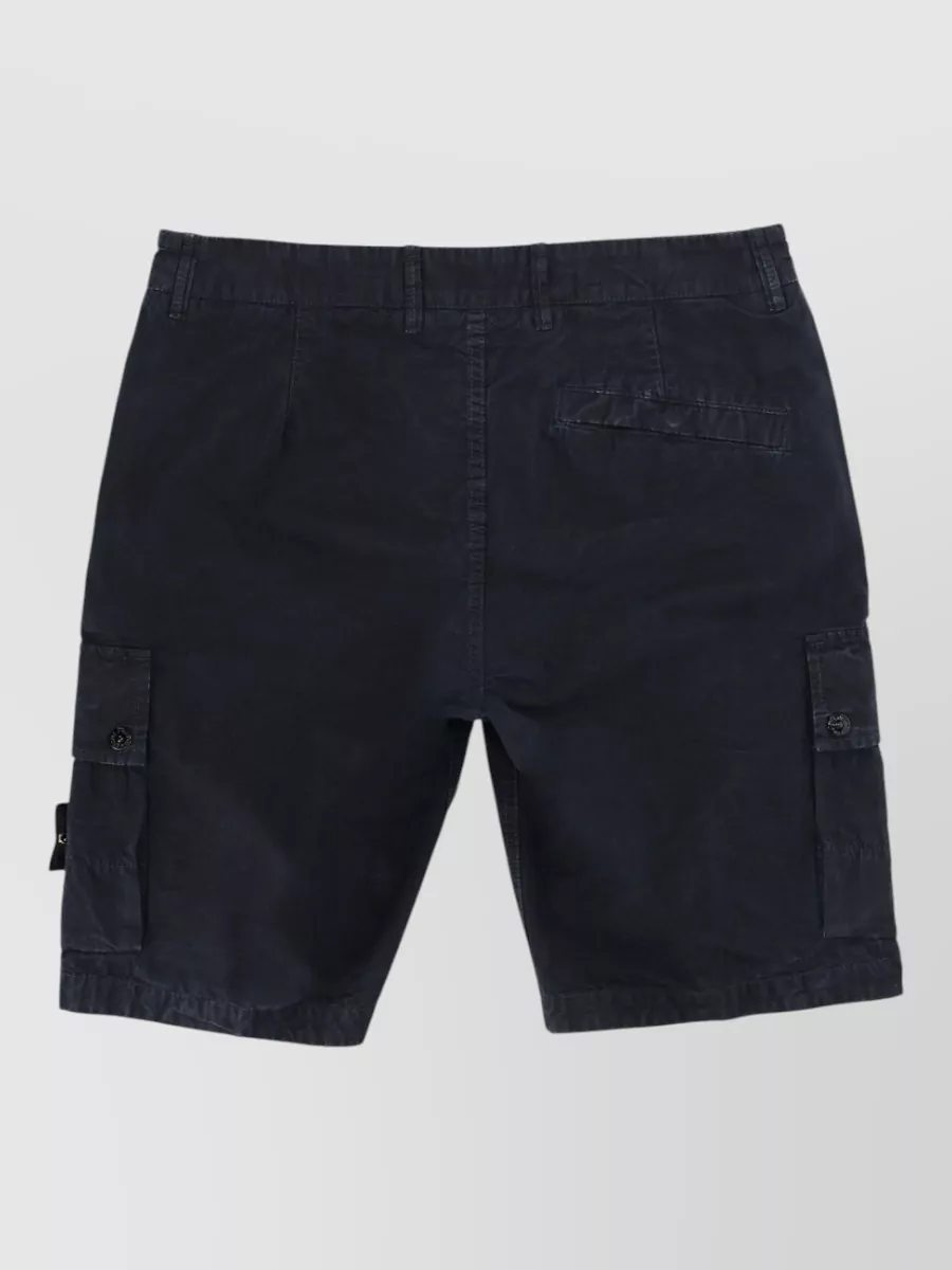 Stone Island Cargo Shorts Logo Patch And Pockets