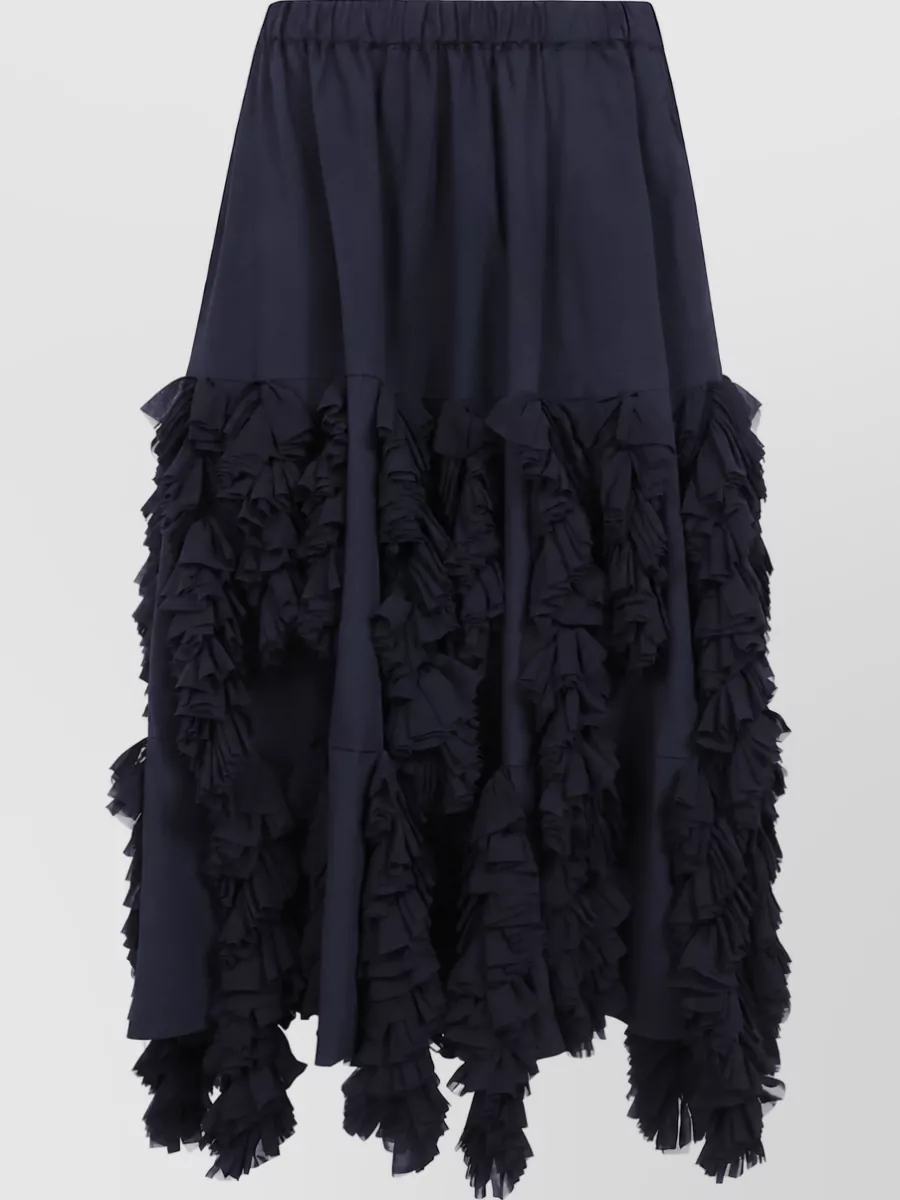 Comme des Garçons polyester thick midi skirt