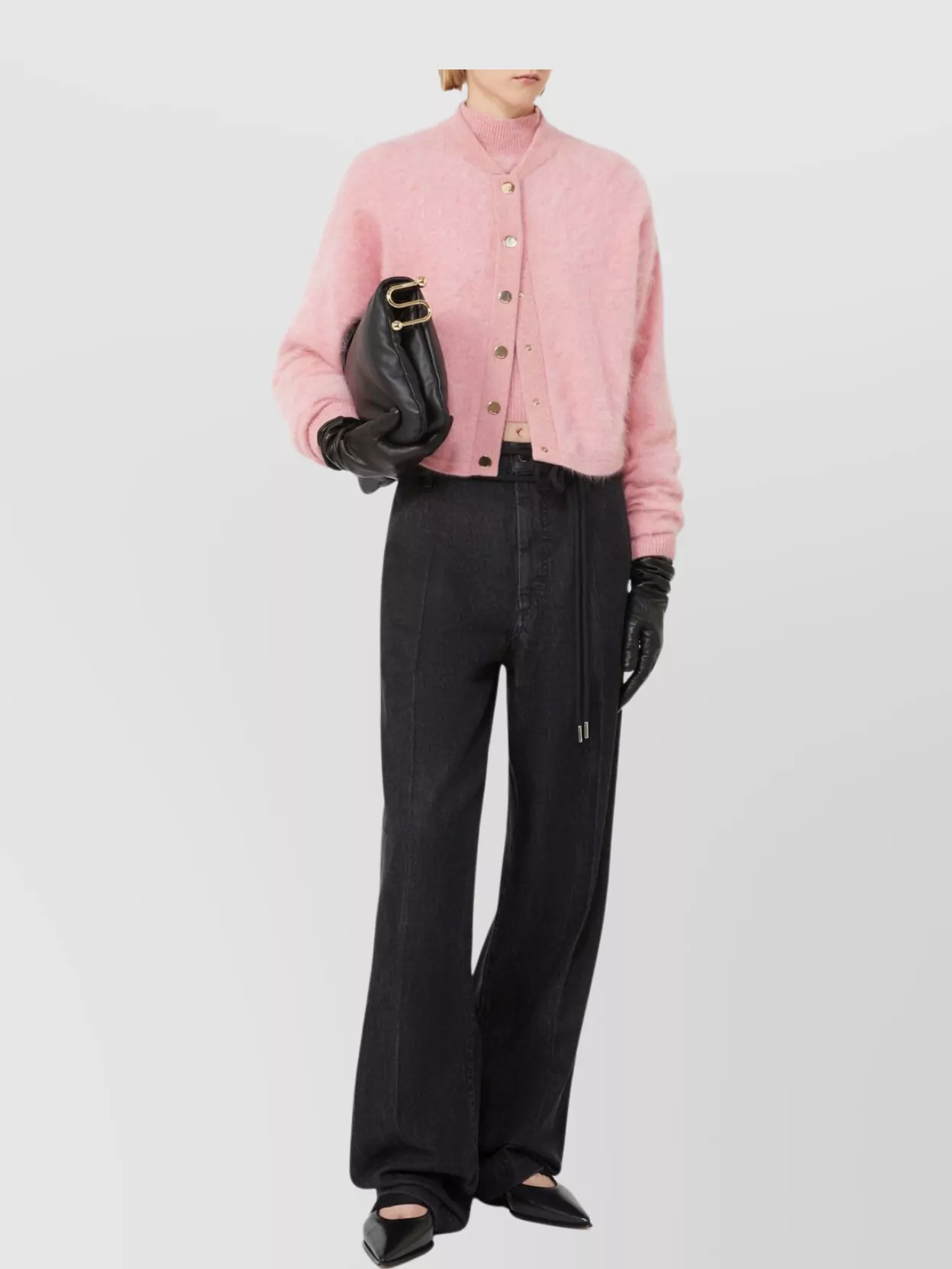 Sportmax High Waist Wide Leg Denim Trousers