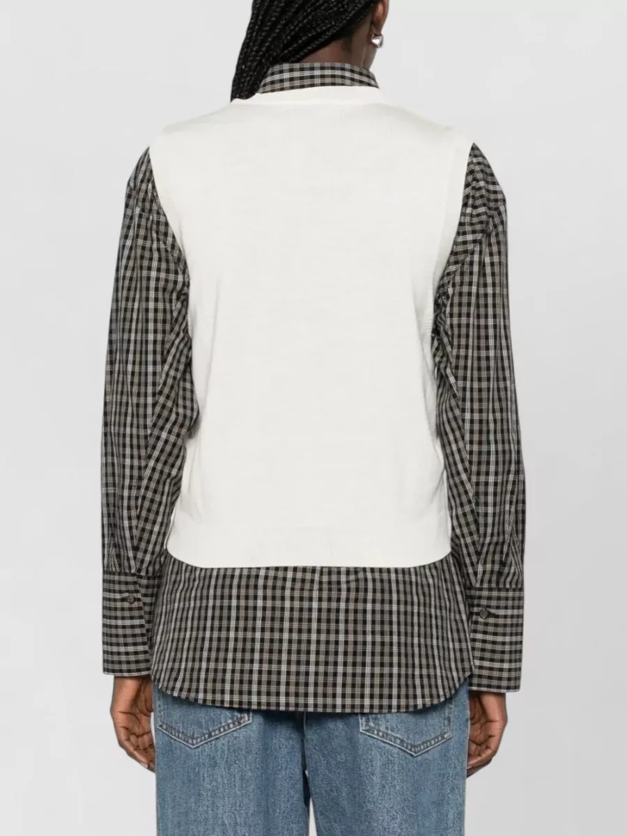 A.p.c. Emilie V Neck Knit Vest Sleeveless