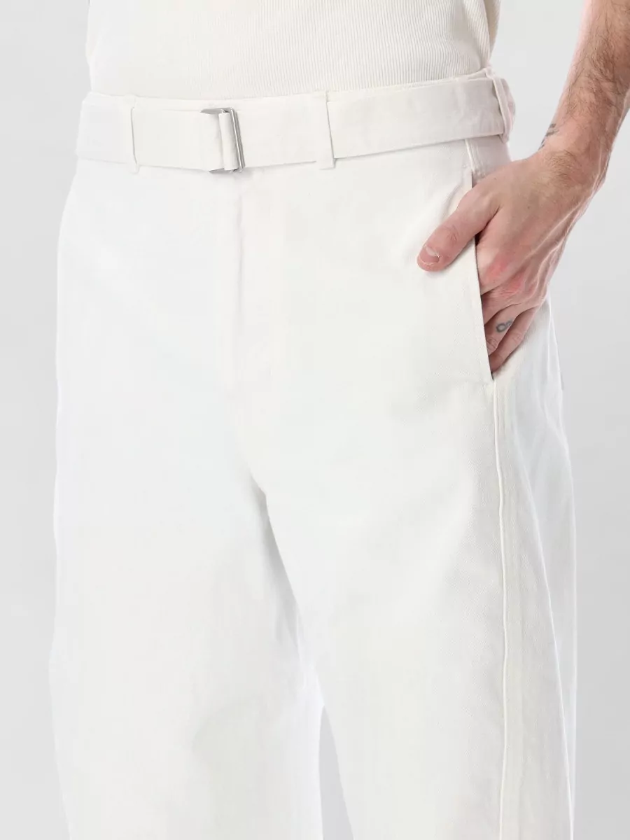 Lemaire Belted Wide Leg Trousers Back Pockets