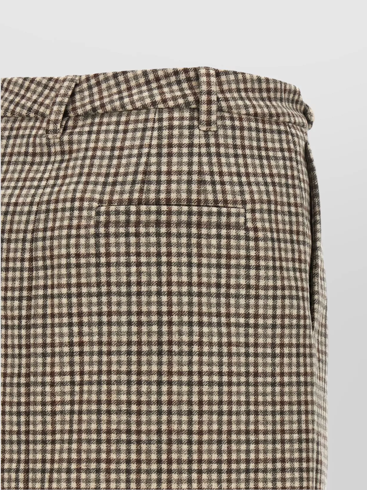 Brunello Cucinelli Checked Virgin Wool Flannel Miniskirt In Brown