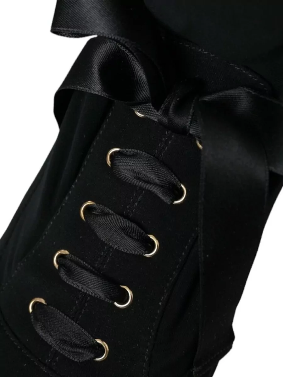 Dolce&Gabbana Knit Stiletto Mid Calf Boots