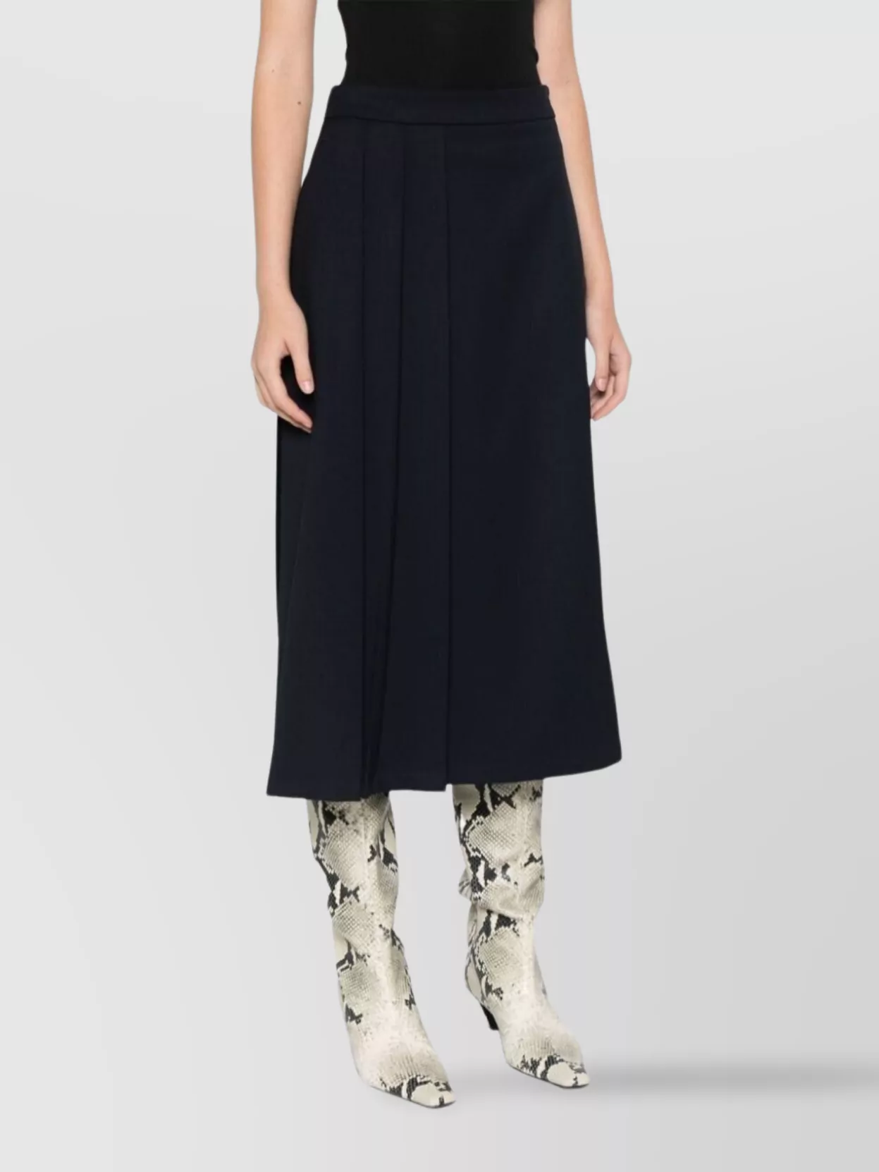 Parosh High Waist Midi Skirt Pockets