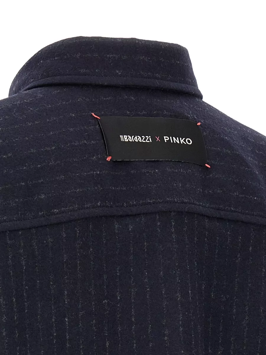 Pinko Pinstripe Cropped Shirt Jacket