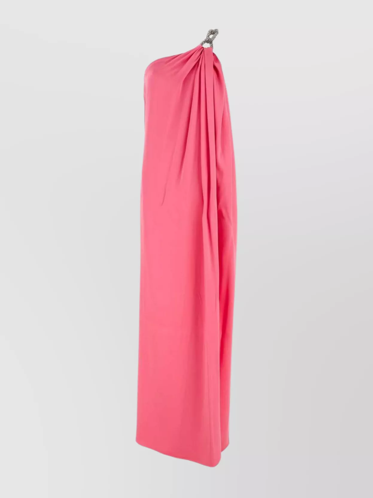 Shop Stella Mccartney Satin One-shoulder Floor-length Dress With Draped Detailing