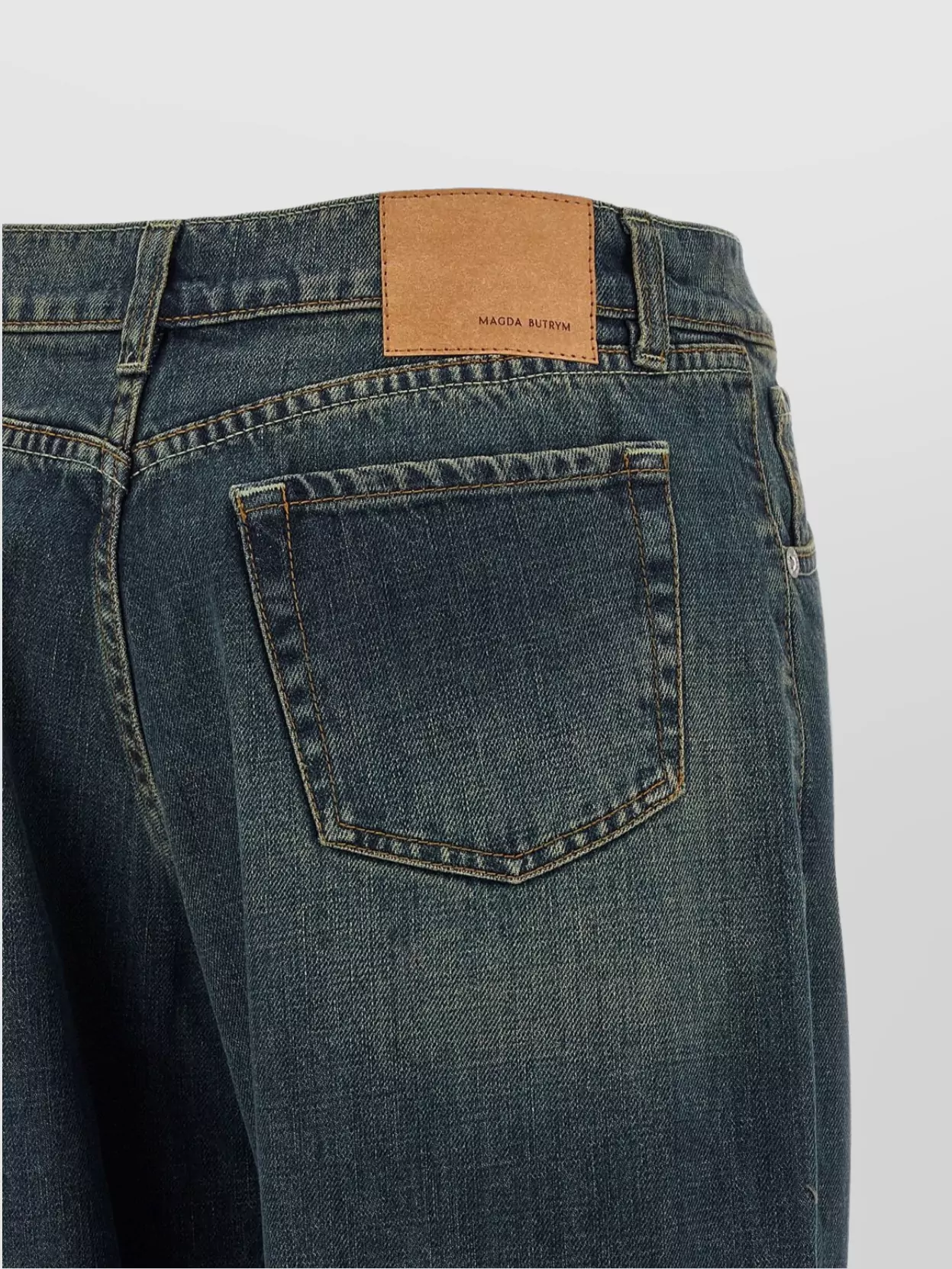 Magda Butrym '09' Faded Effect Denim Trousers With Belt Loops