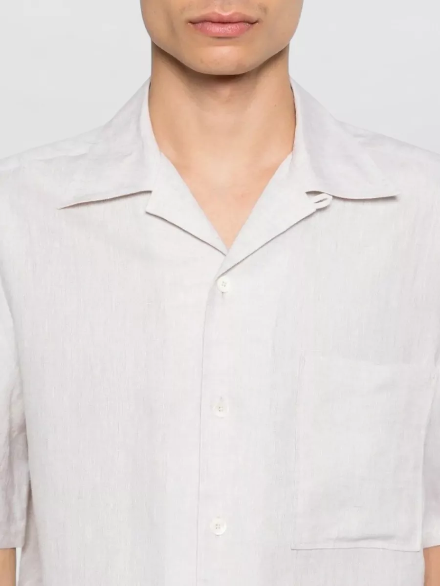 Zegna Linen Short-Sleeve Cuban-Collar Shirt