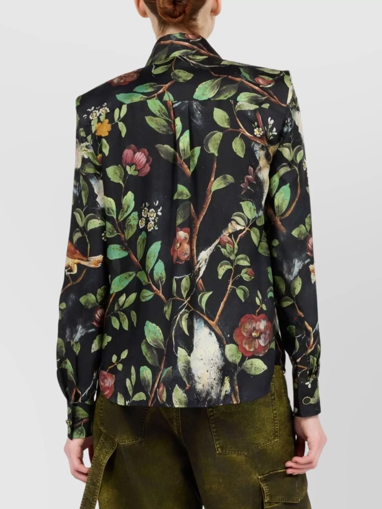 Roberto Cavalli Floral Long Sleeve Collared Top