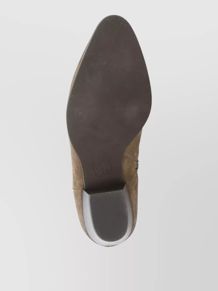 Ash Womens Suede Ankle Boots Block Heel