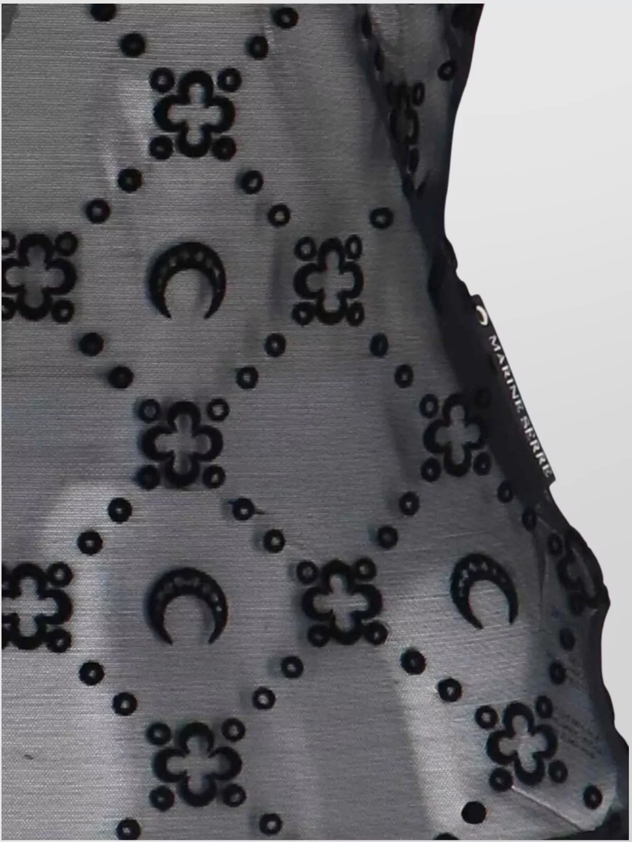 Marine Serre Sheer Fabric Geometric Pattern Scoop Neck