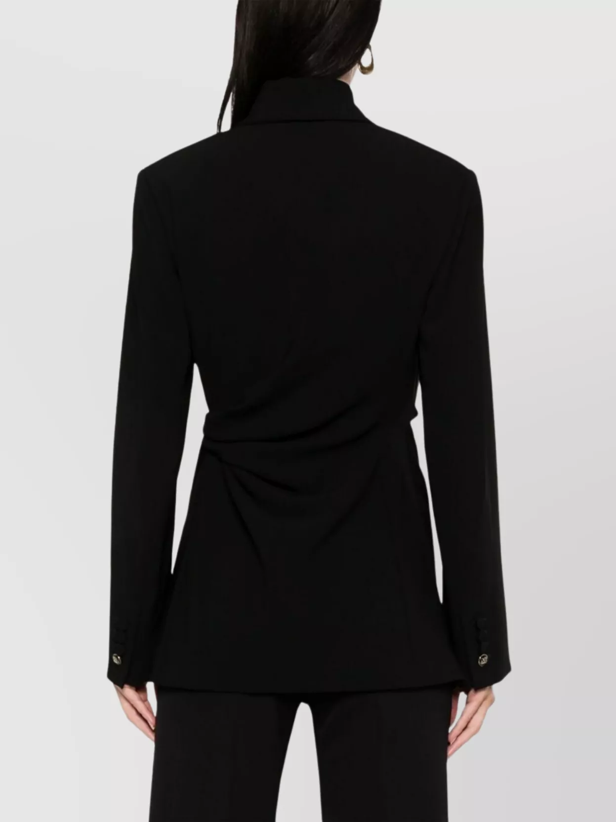 Max Mara Asymmetric Wrap Jacket Buttoned Cuffs