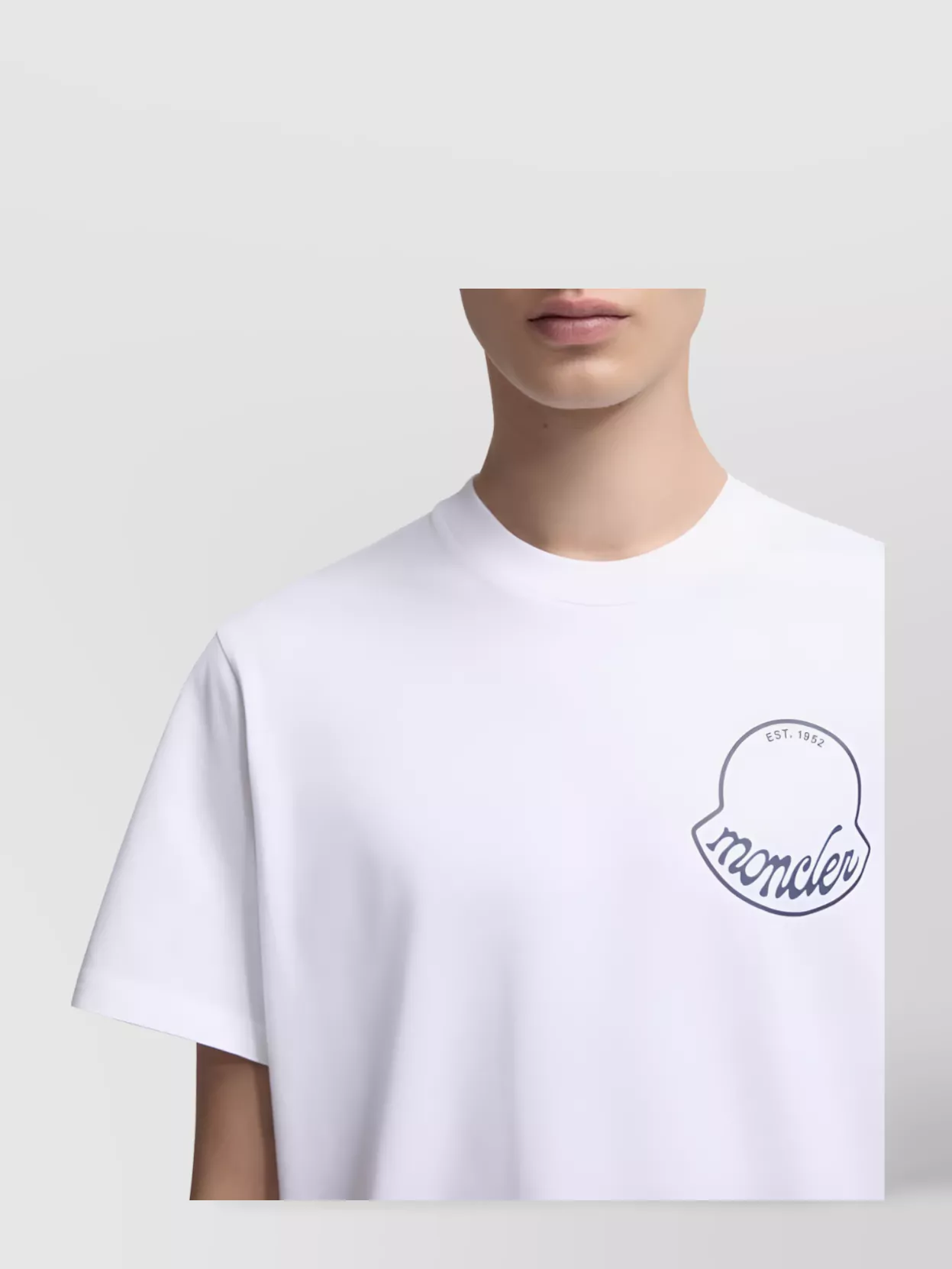 Moncler Men Logo Cotton T-shirt White In White