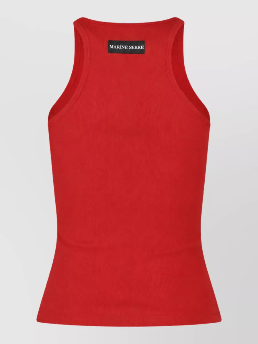 Marine Serre Cotton Long-Sleeve Bodysuit