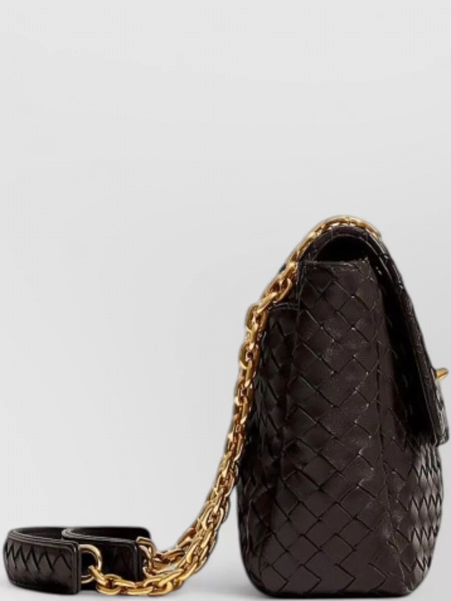 Bottega Veneta Knot Lock Lambskin Leather Clutch Bag