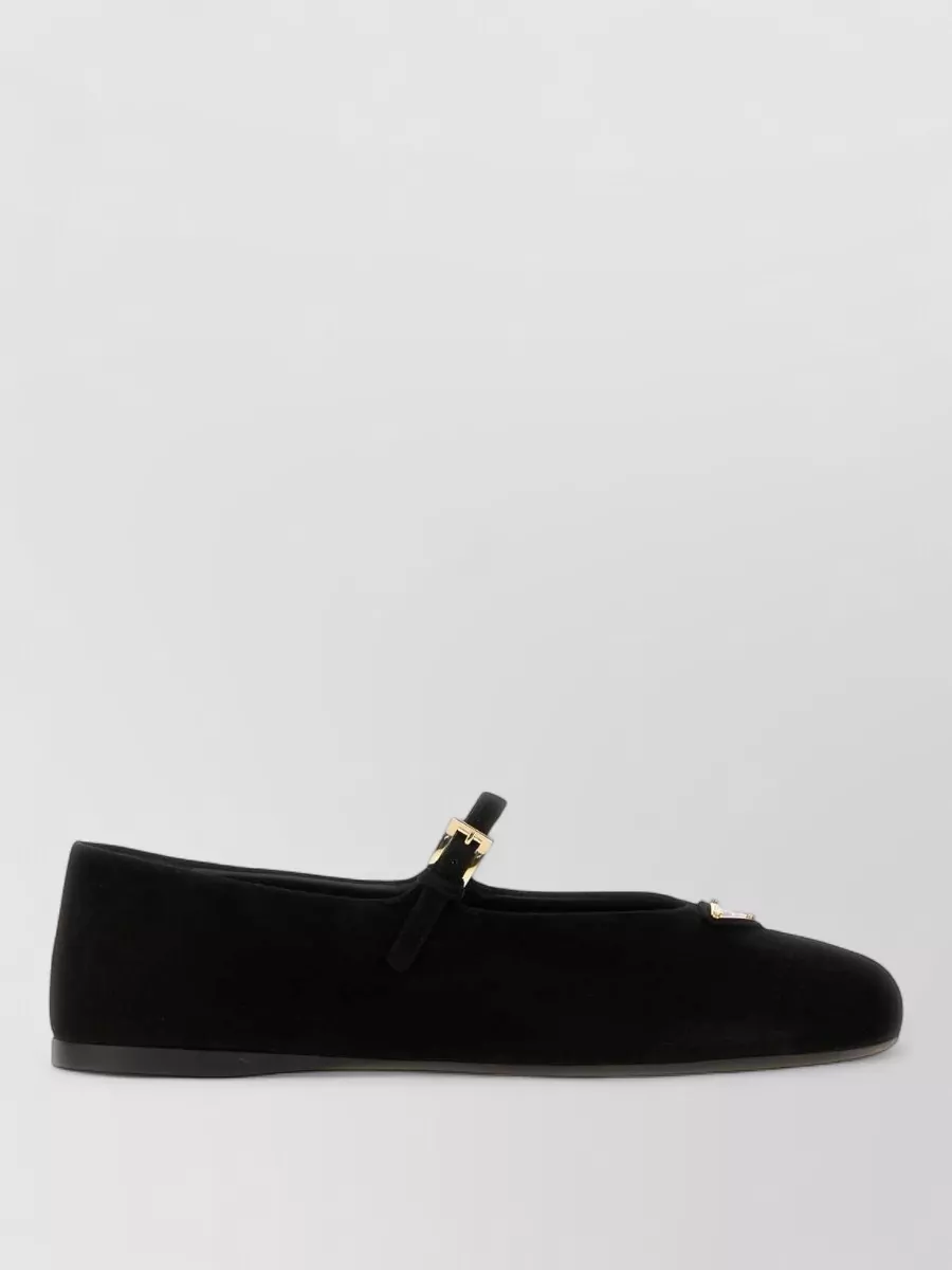 Prada Suede Leather Ballerina Shoes