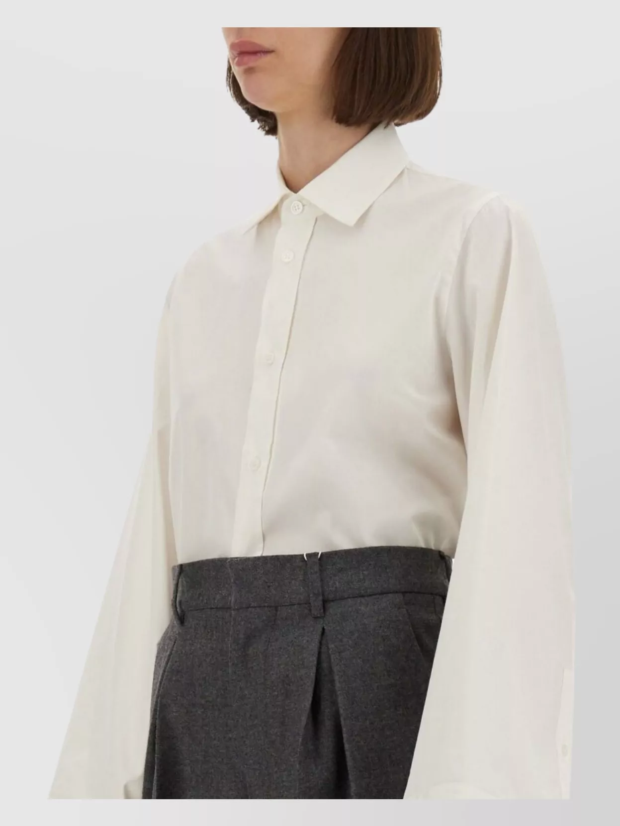 Mm6 Maison Margiela Long Sleeve Pointed Collar Wide Cuffs Top