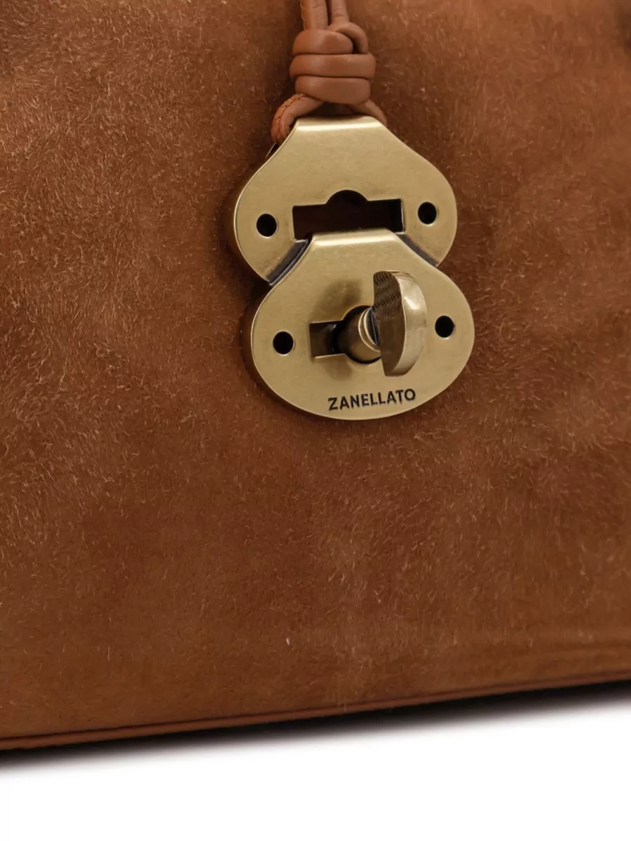 Zanellato Lamb Leather Studded Shoulder Bag