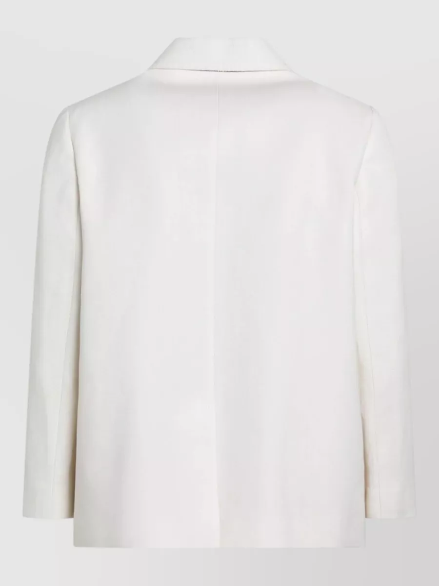 Brunello Cucinelli Ivory Fluid Twill Jacket In Viscose And Linen