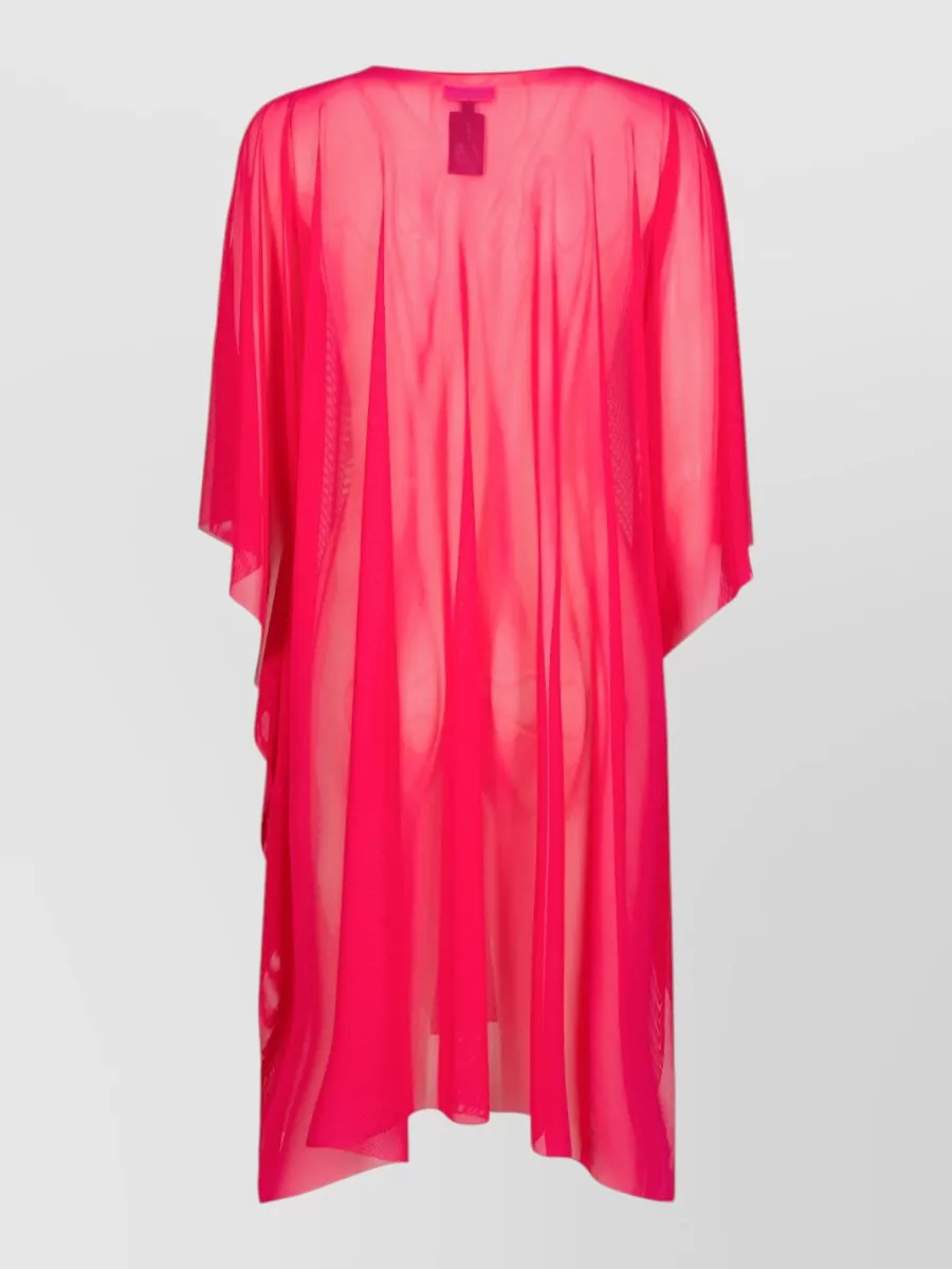 Fisico semi-sheer cold-shoulder kaftan dress