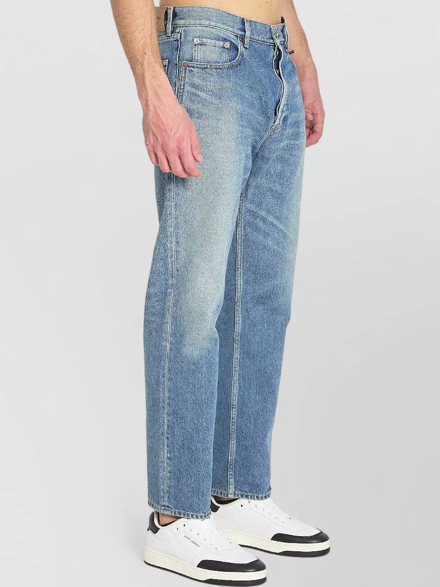 Saint Laurent Denim Mid-Rise Straight-Leg Jeans