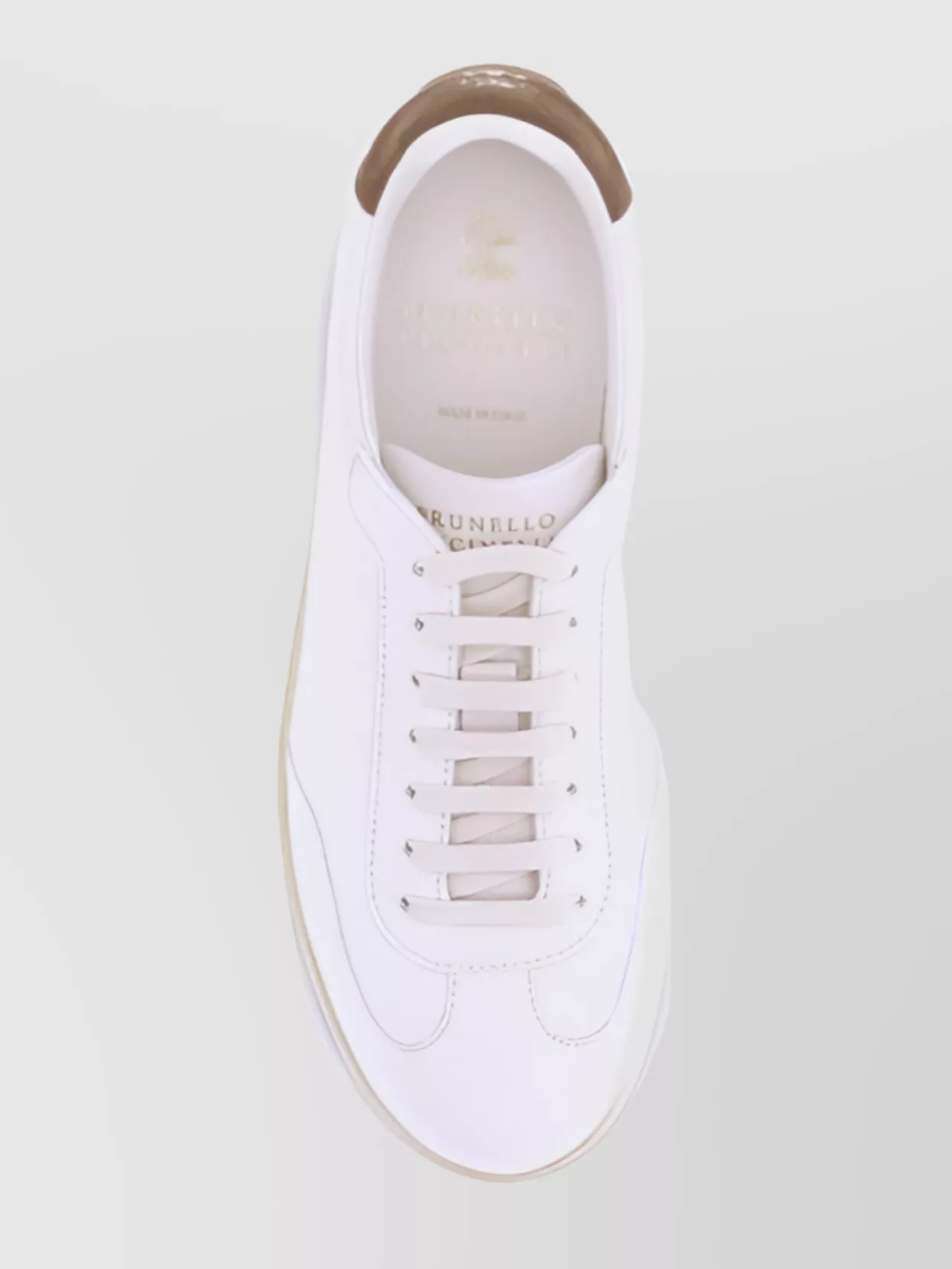 Brunello Cucinelli Sneakers Leather Contrast Heel