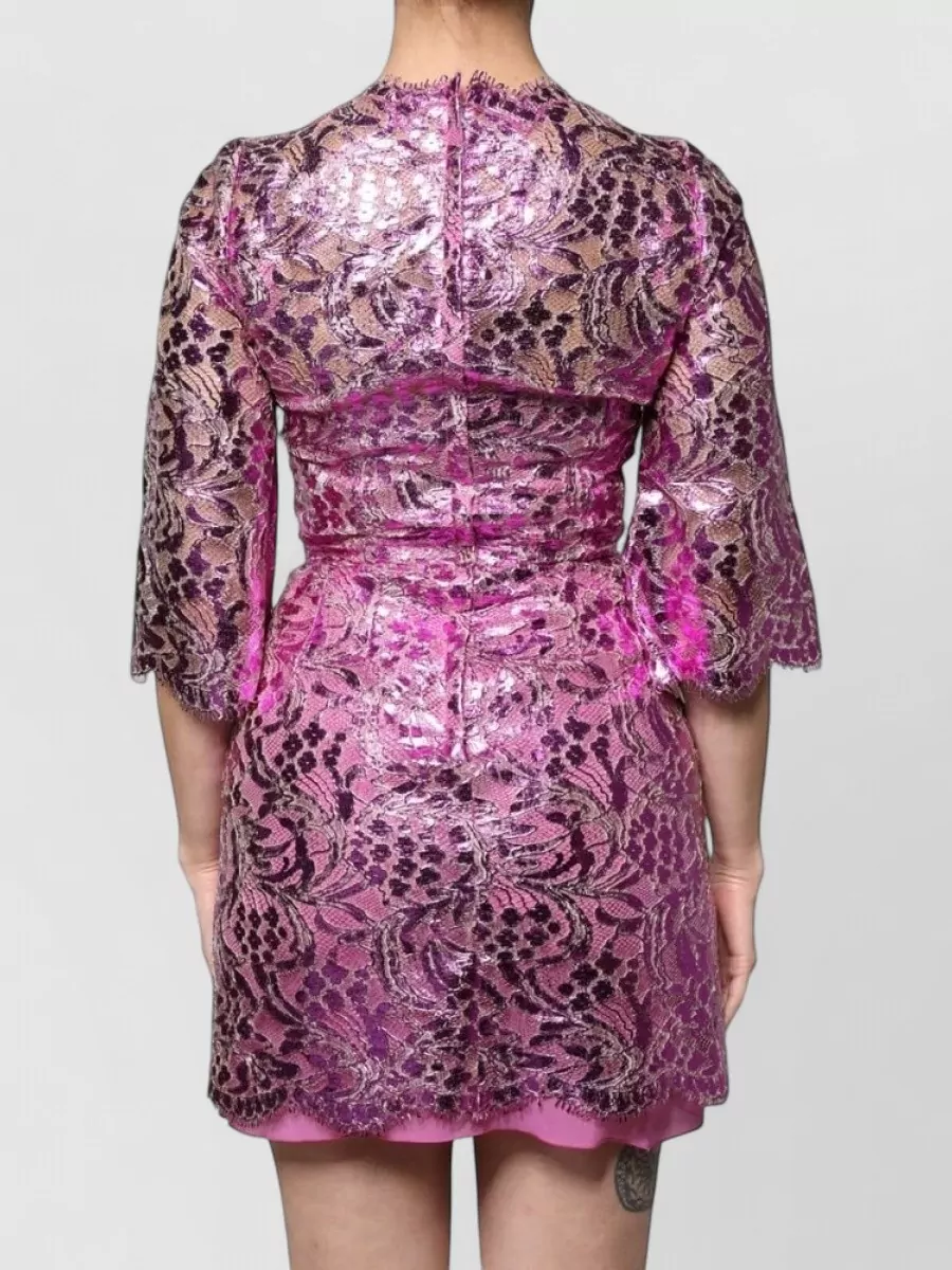 Dolce&Gabbana Metallic Floral Lace Mini Dress