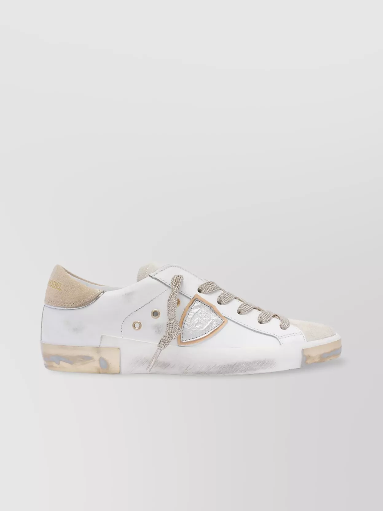 Philippe Model Low Top Leather Sneakers With Rubber Sole