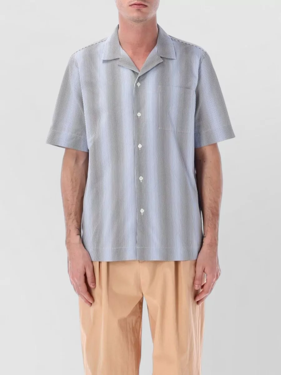 Dries Van Noten Striped cotton relaxed-fit camp-collar short-sleeve shirt