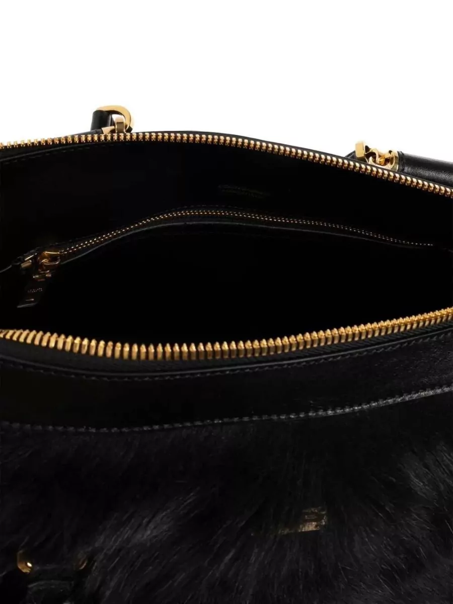 Dolce&Gabbana Vittoria Shearling And Calfskin Shoulder Bag