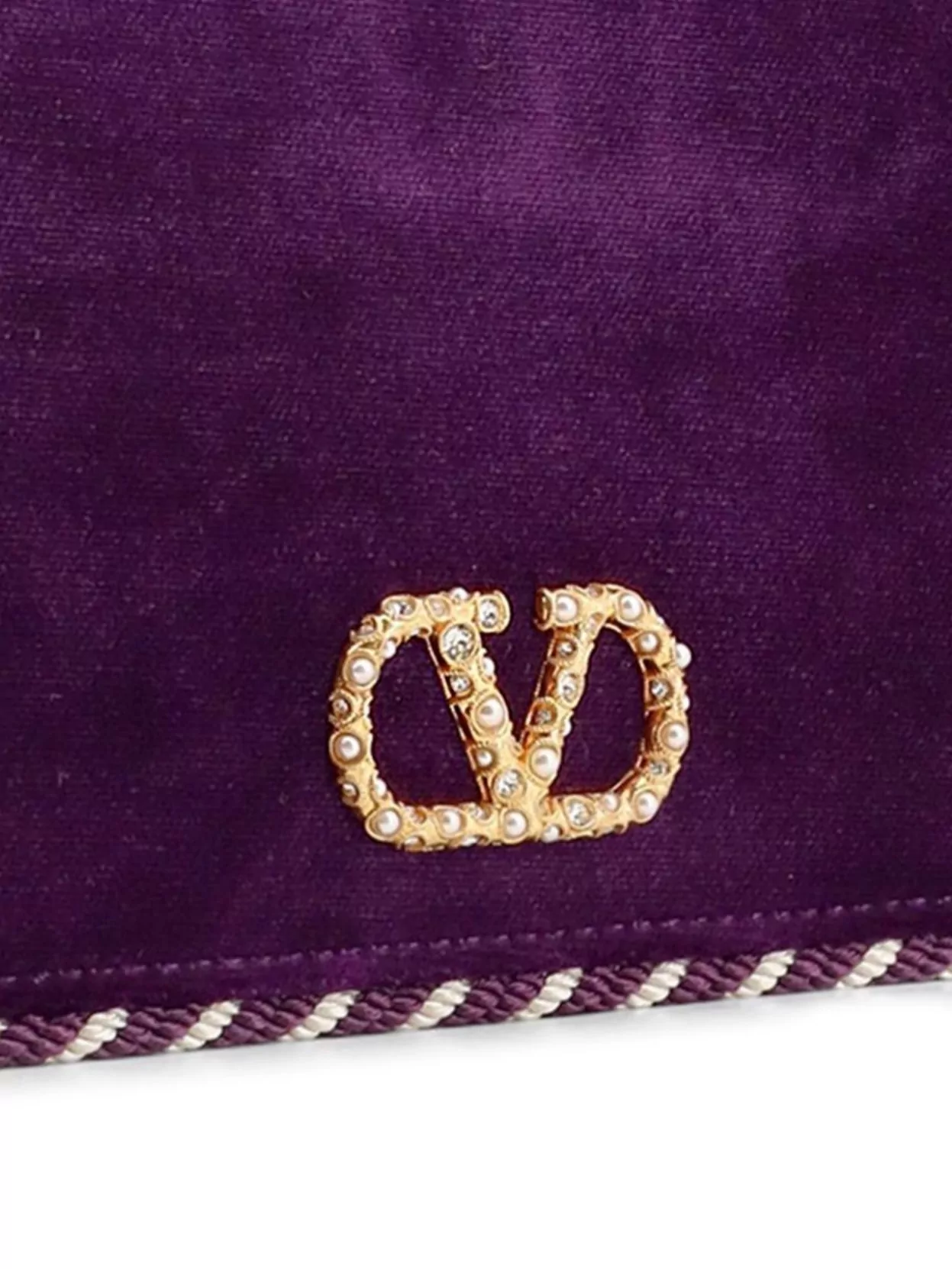 Valentino Garavani Velvet Shoulder Bag Wallet Vlogo Signature