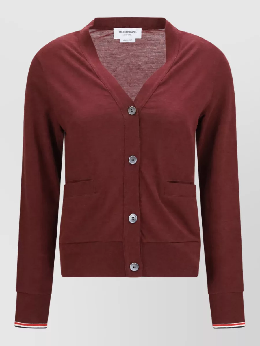 Thom Browne merino wool v-neck cardigan