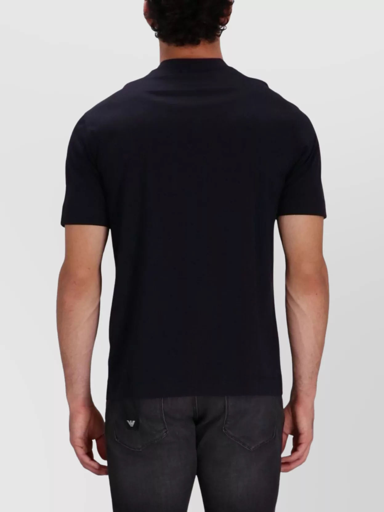 Emporio Armani Crew Neck Logo T-Shirt Straight Hem