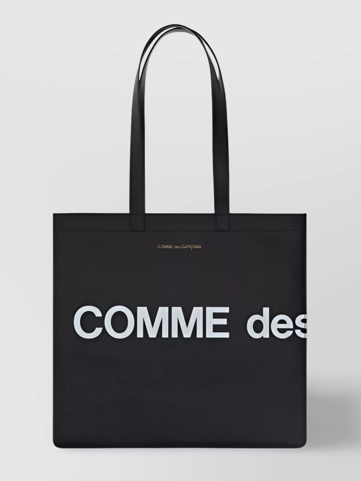 Shop Comme Des Garçons Leather Shoulder Tote Bag Handles