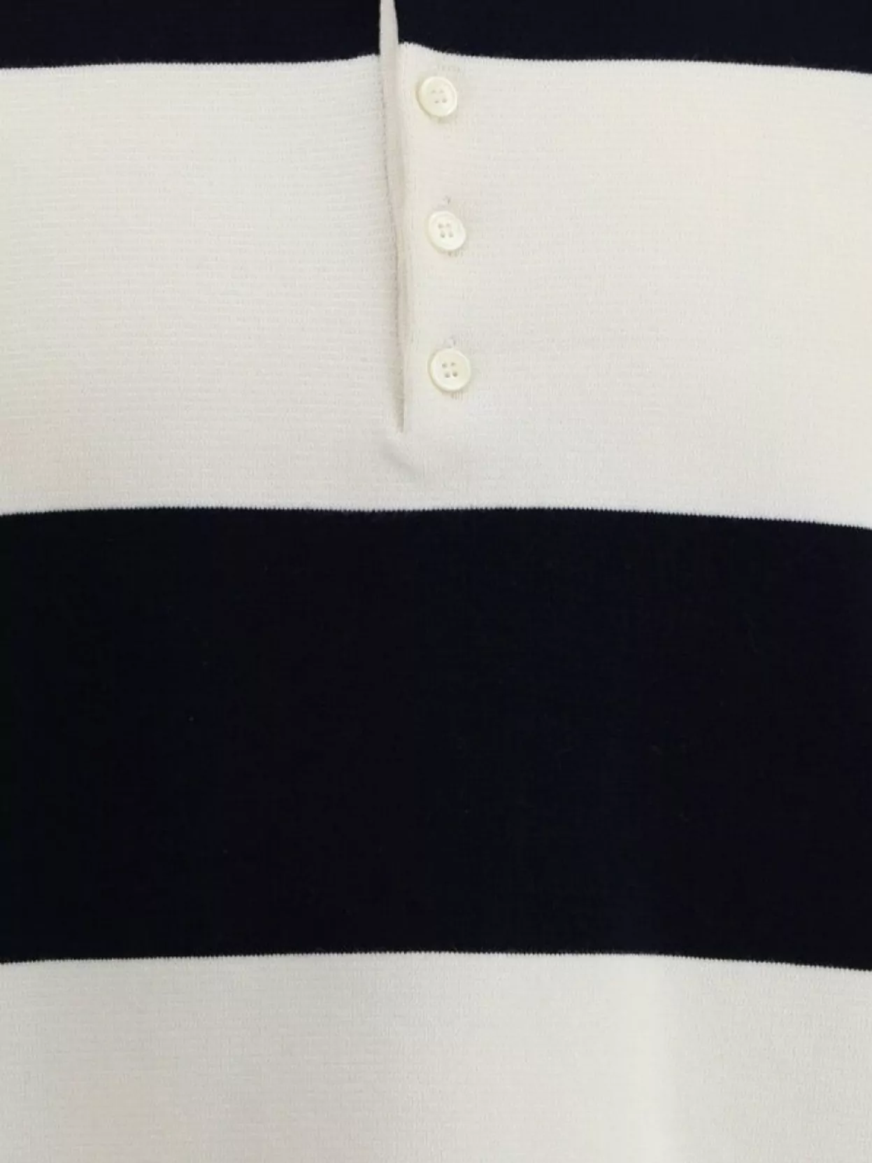 Thom Browne Polo Shirt With Button Placket And Striped Pattern In Black