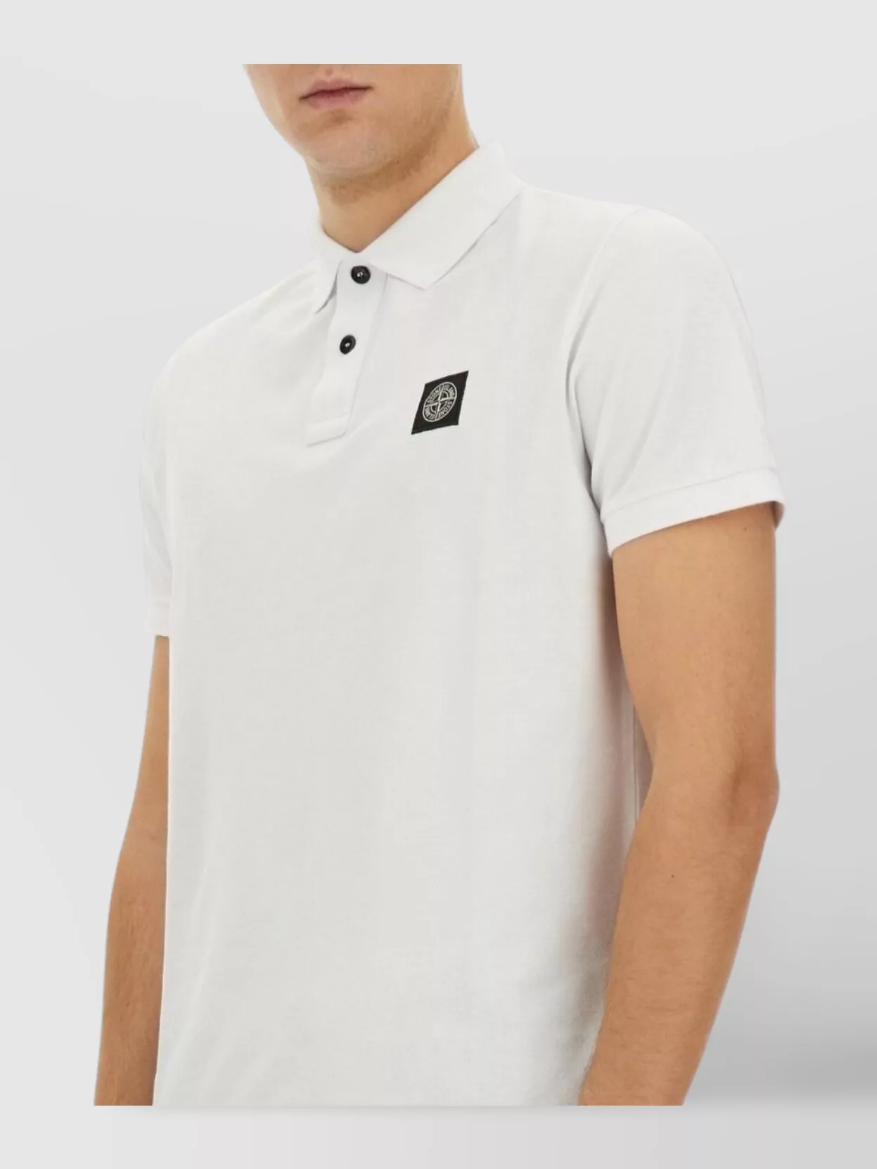 Stone Island Logo Embroidered Polo Shirt