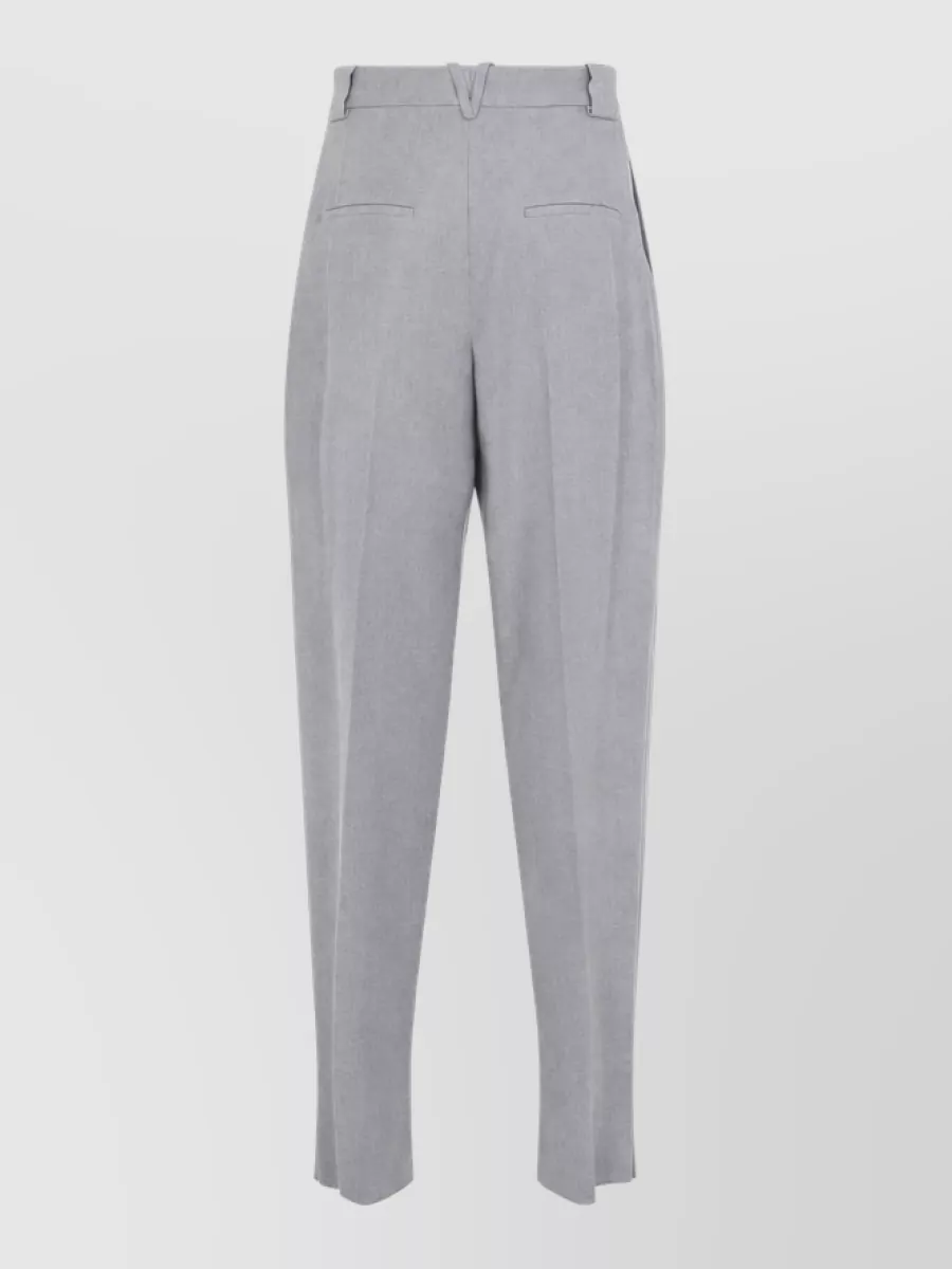 Bottega Veneta Wool High-Rise Pleated Tapered Trousers