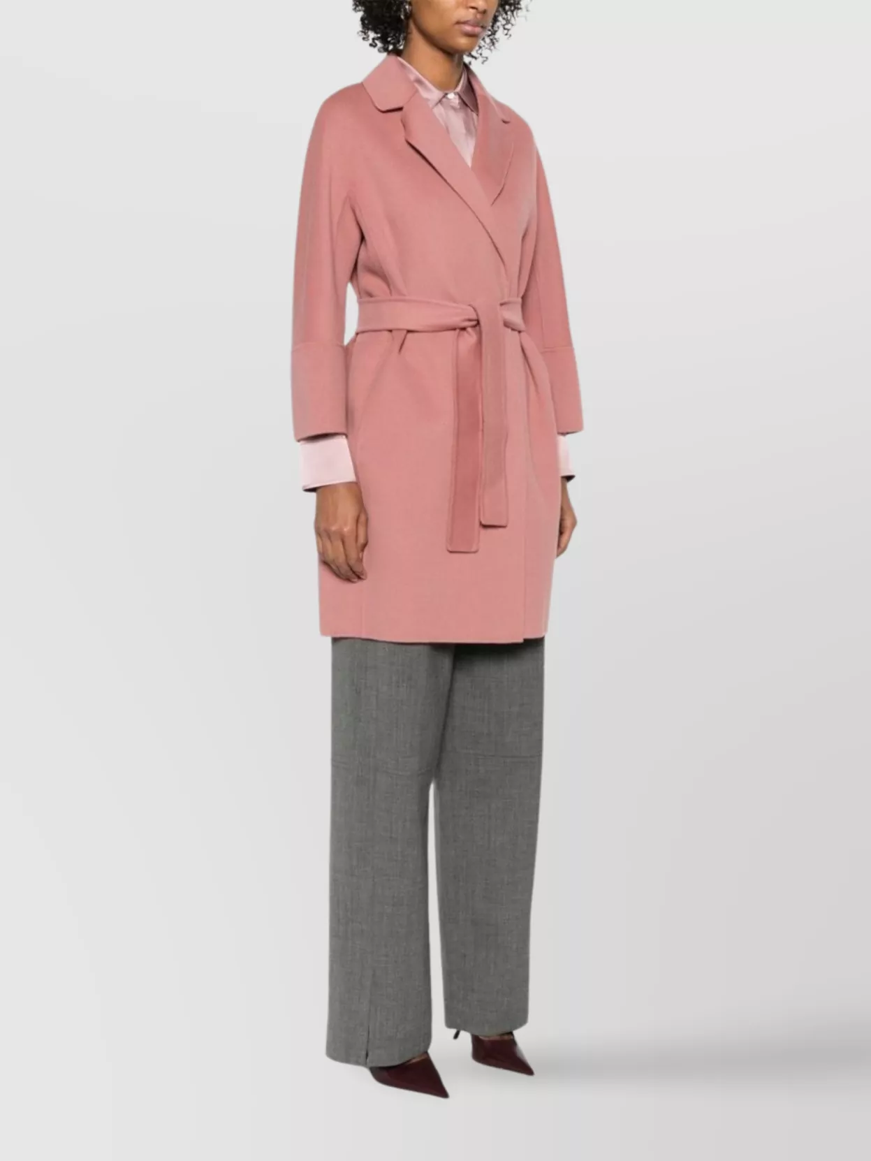 Shop 's Max Mara Wool Coat With Belted Waist And Pockets