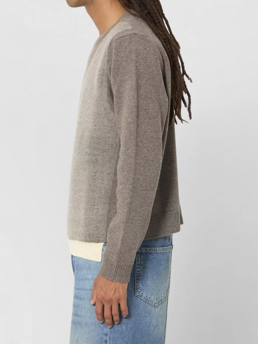 Maison Margiela Virgin Wool Ribbed Crewneck Sweater