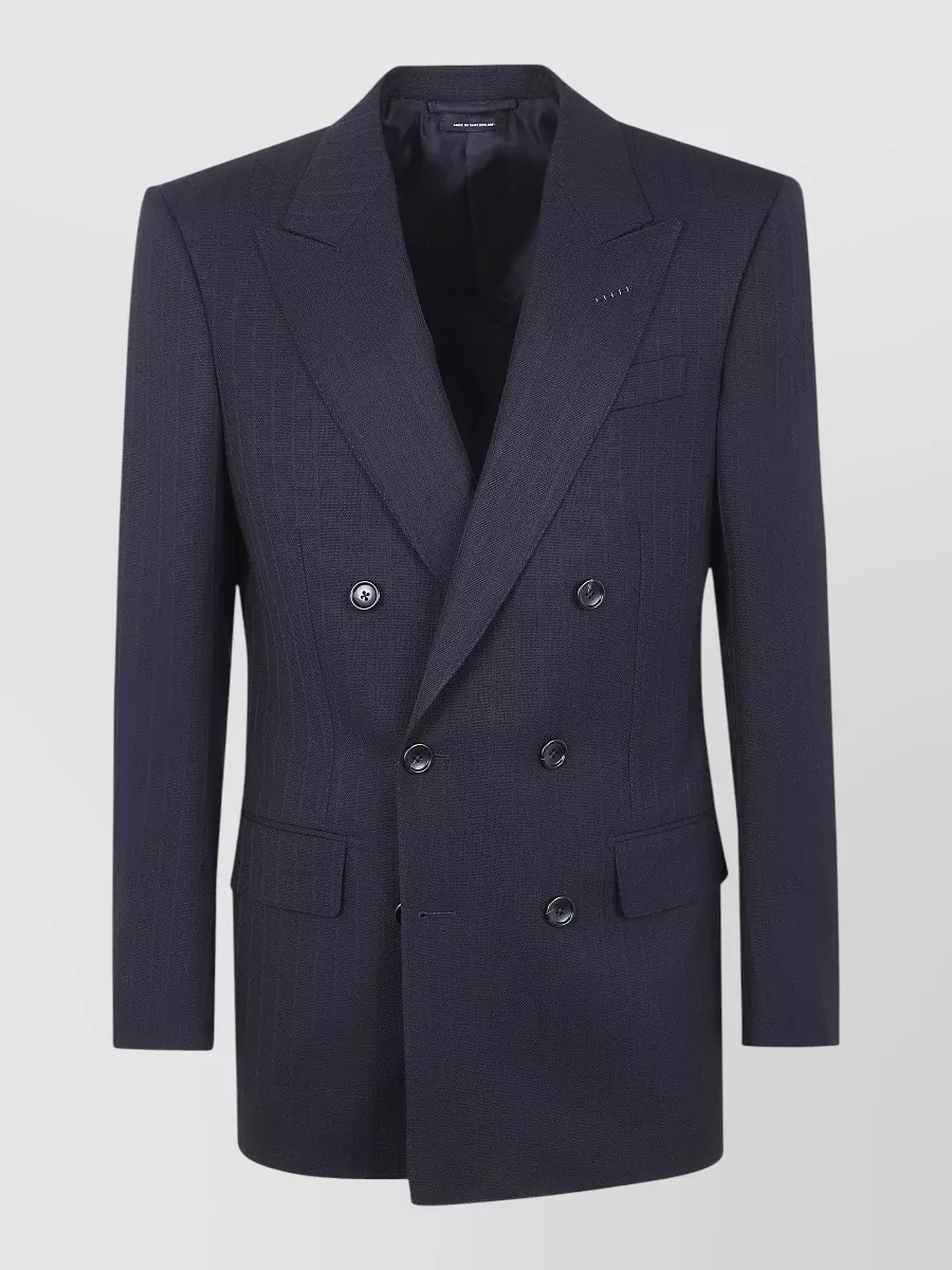 Tom Ford wool satin stripe double breasted jacket