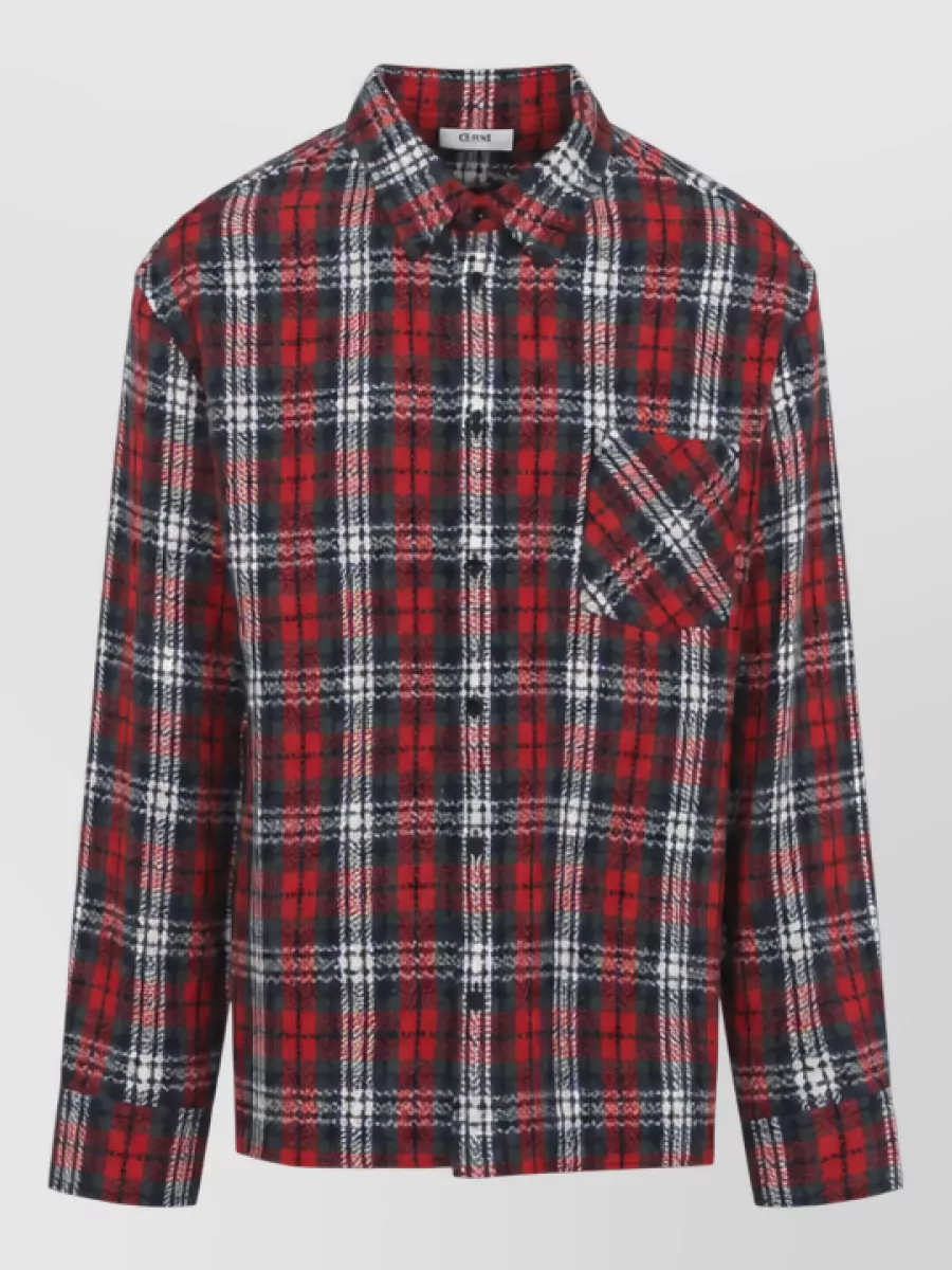 Celine cashmere checked relaxed-fit overshirt