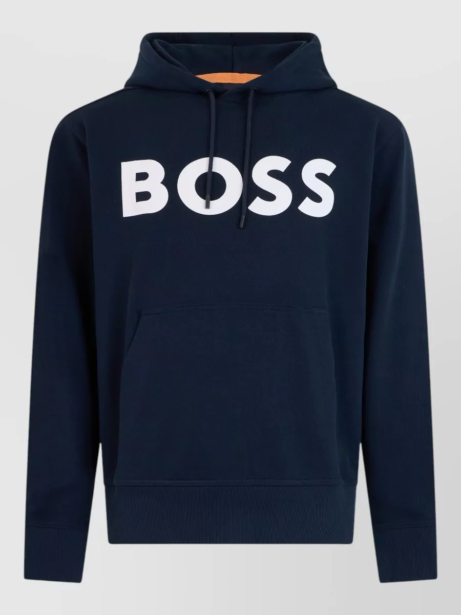 Boss cotton logo-print high-collar long-sleeve sweatshirt