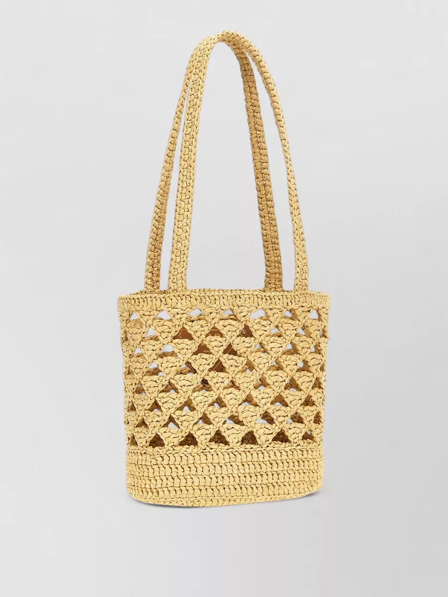 Prada Crochet Raffia-Effect Tote Bag