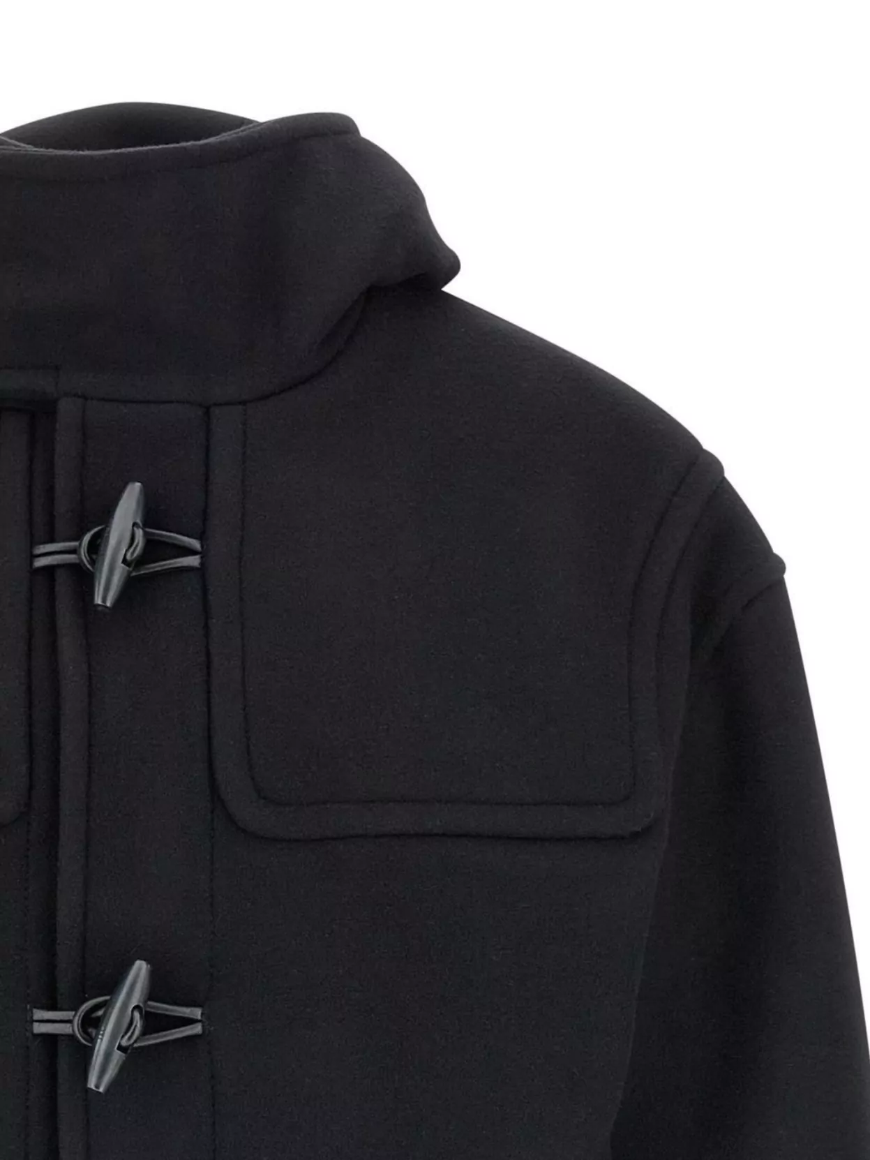 Jacquemus Cabana Duffle Coat With Hood And Long Sleeves In Black