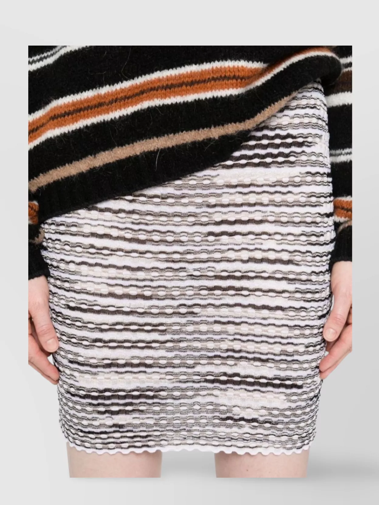 Missoni Striped Knit Skirt Elastic Waistband