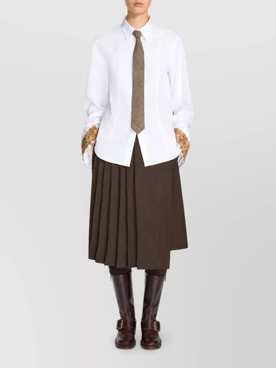 Dries Van Noten Embroidered Cotton Poplin Shirt