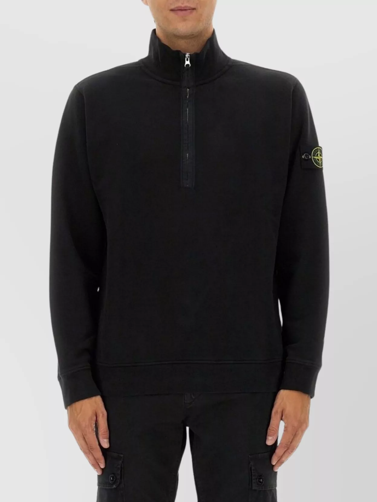 Stone Island Men's Ls Polo T-shirt In Black