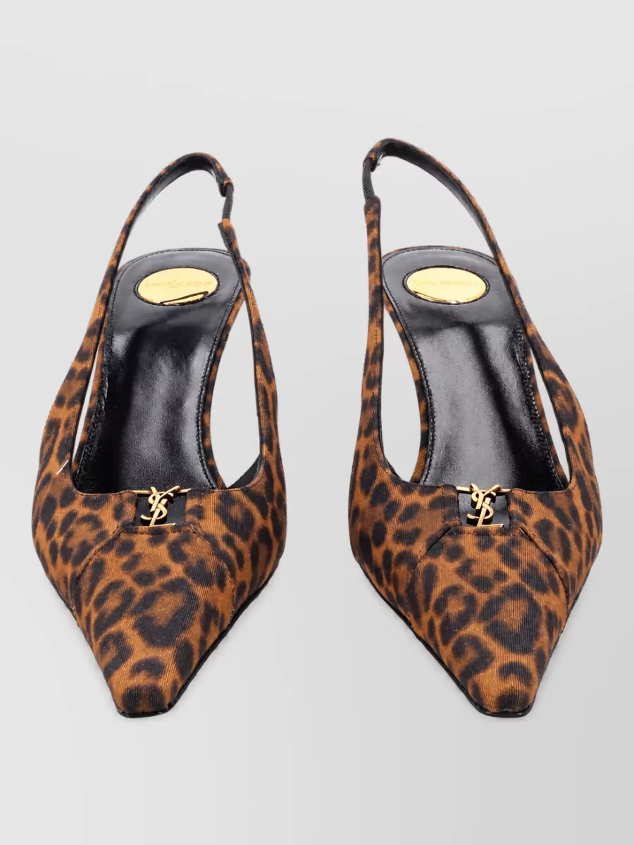 Saint Laurent leopard-print slingback pumps