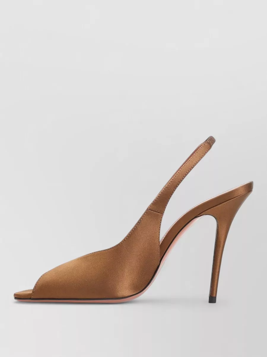 Amina Muaddi Silk Slingback Sandals