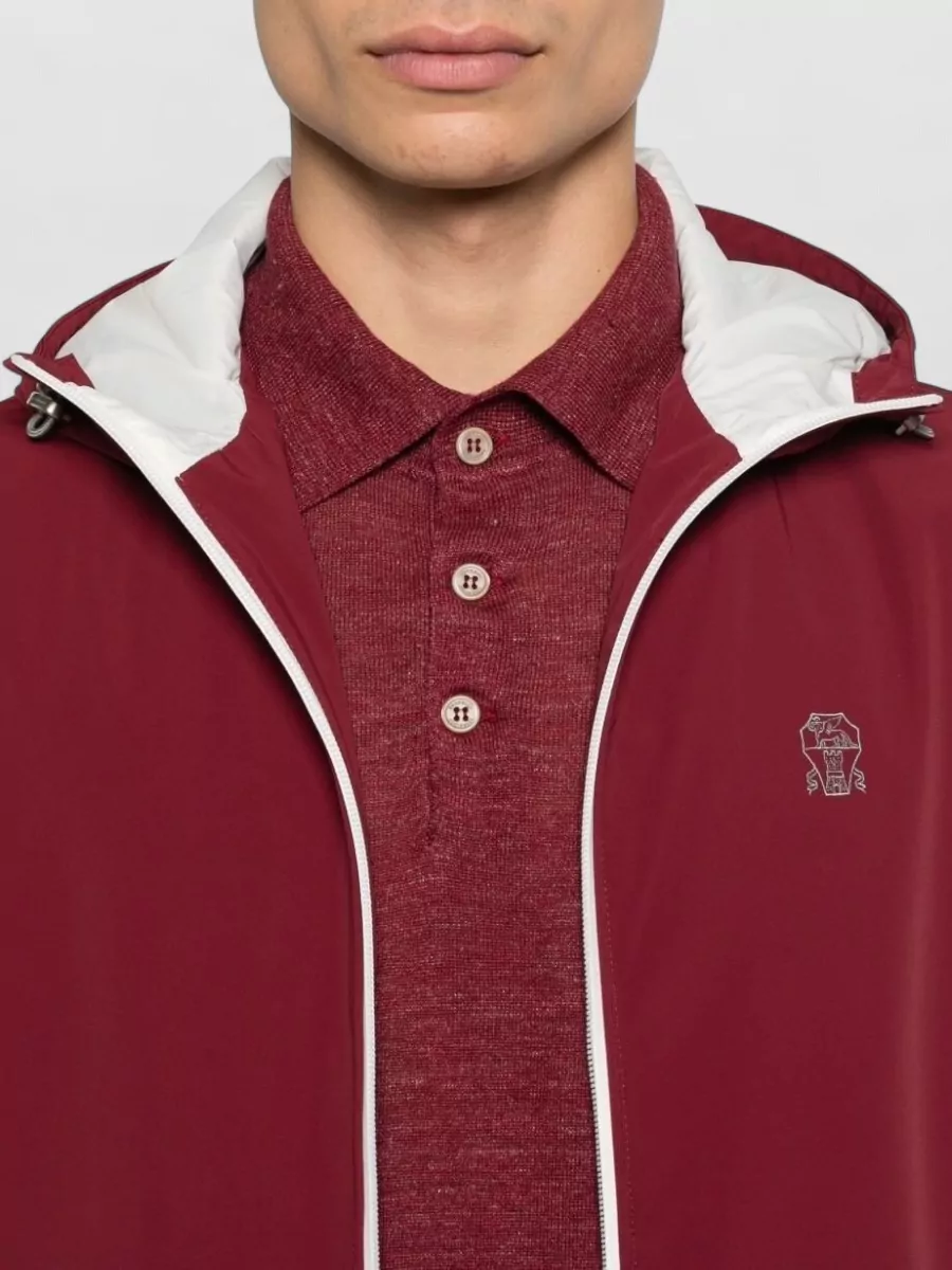 Brunello Cucinelli Hooded Water Resistant Sleeveless Vest Zip Pockets